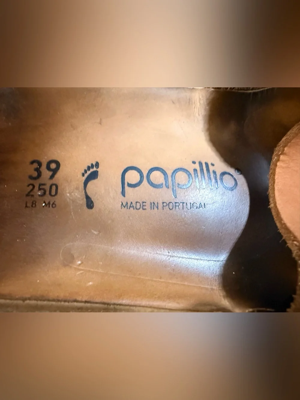 Papillio Leather Insole with Blue Logo